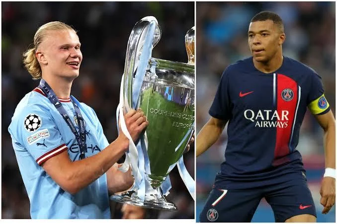 kylian mbappe erling haaland champions league.scorimg