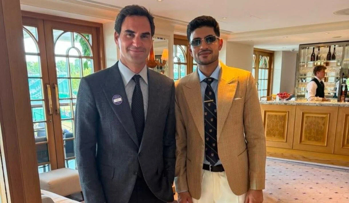 Shubman Gill Meets Tennis Legend Roger Federer After Wimbledon Visit