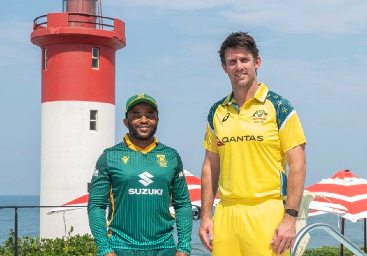 Twitter Reacts as Bavuma and Marsh Pose With ODI Trophy