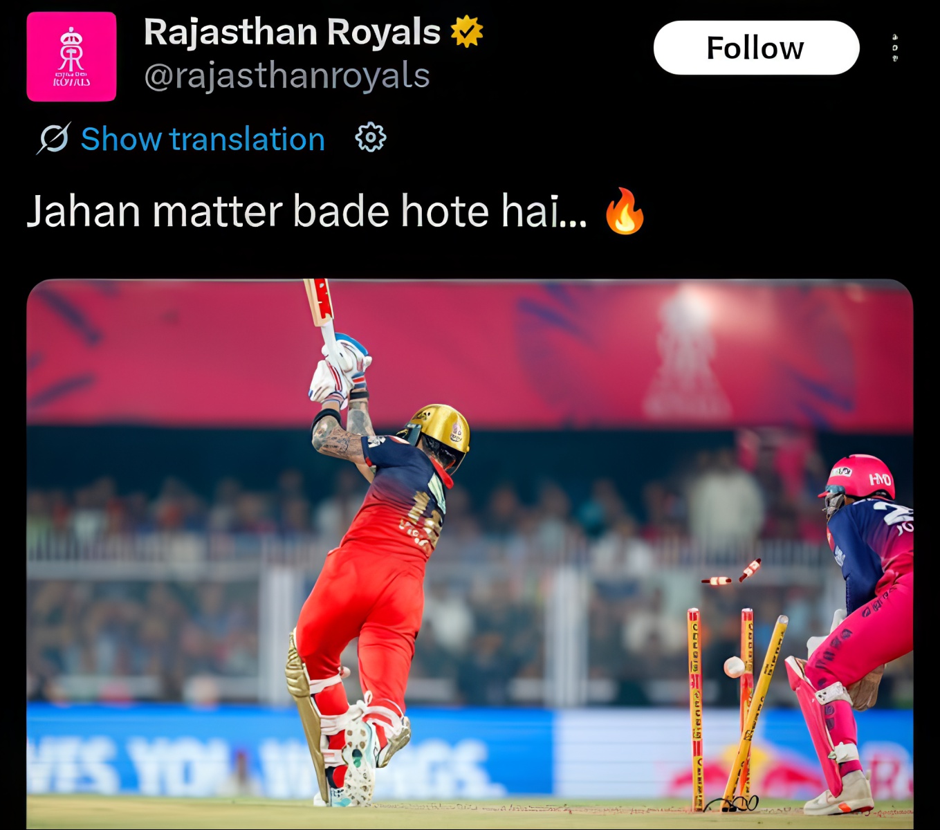 RR Steals the Spotlight in RCB vs CSK Social Media Banter