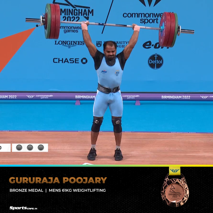 Gururaja Poojary wins bronze in the 61kg weight category at Commonwealth Games 2022