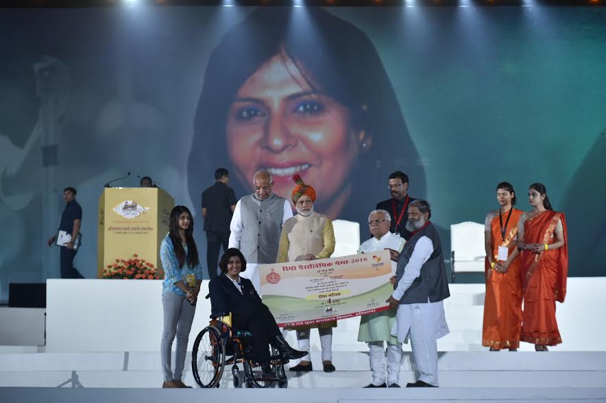 Paralympian Deepa Malik awarded Rs. 4 crores by PM Narendra Modi