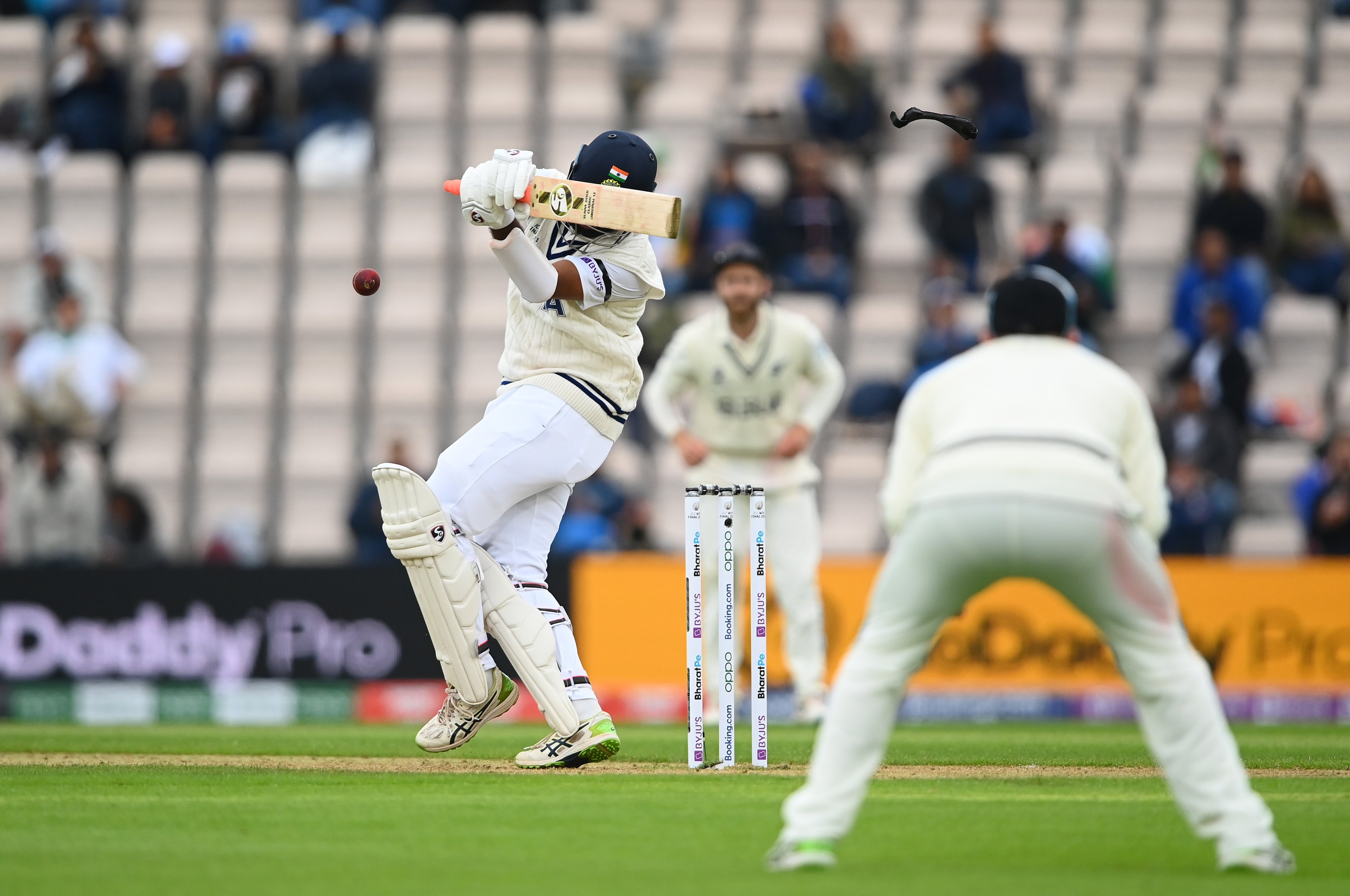 Twitter reacts to Cheteshwar Pujara being ‘smacked’ on his helmet off Wagner’s bowling