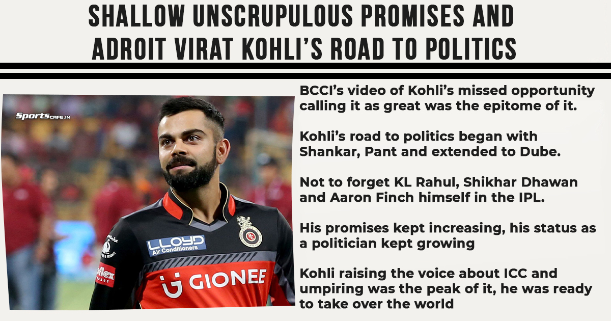 Satire Saturday | Shallow unscrupulous promises and adroit Virat Kohli’s road to politics