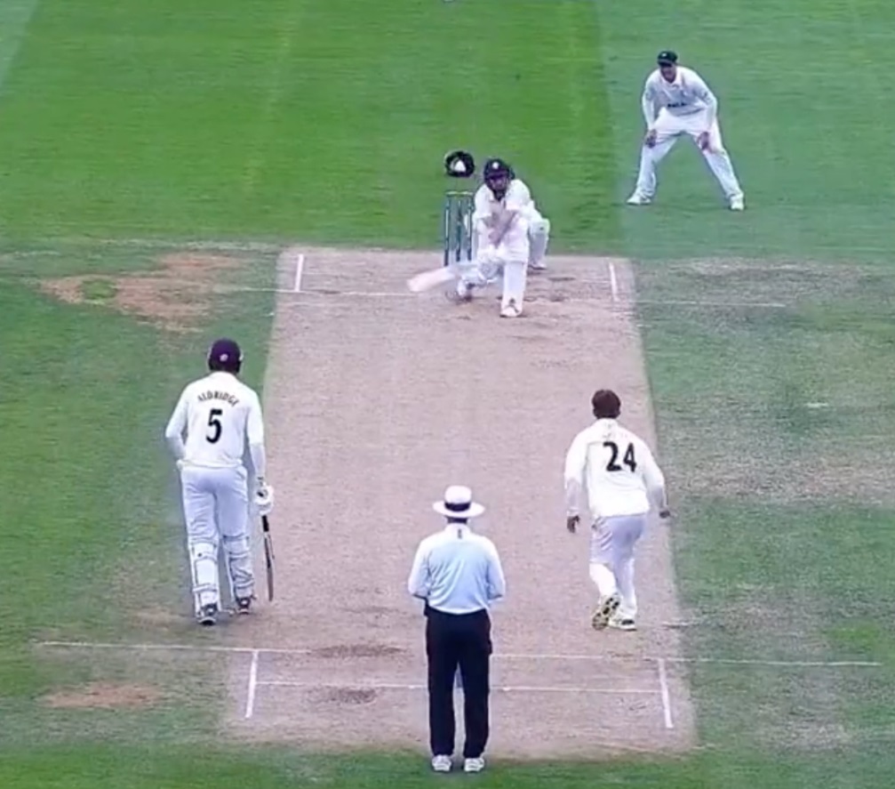 WATCH | Somerset’s Jack Leach pulls off an 'audacious' reverse sweep for six in County Championship