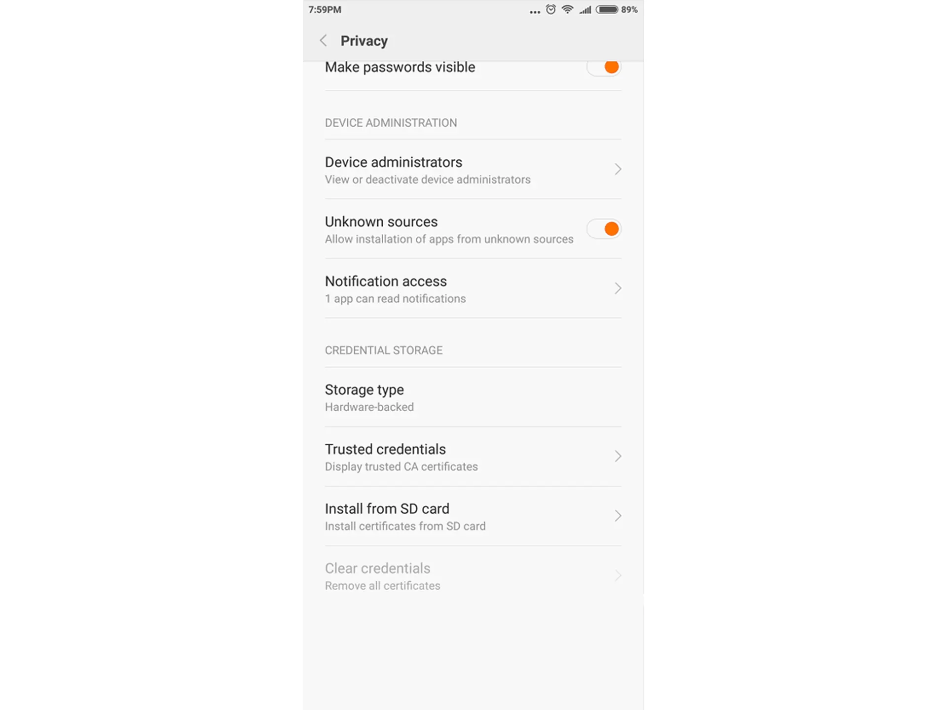Disable security settings on your phone.