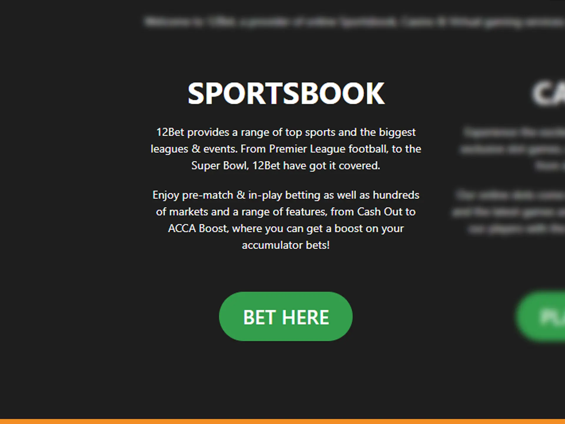 Search for sports page button.