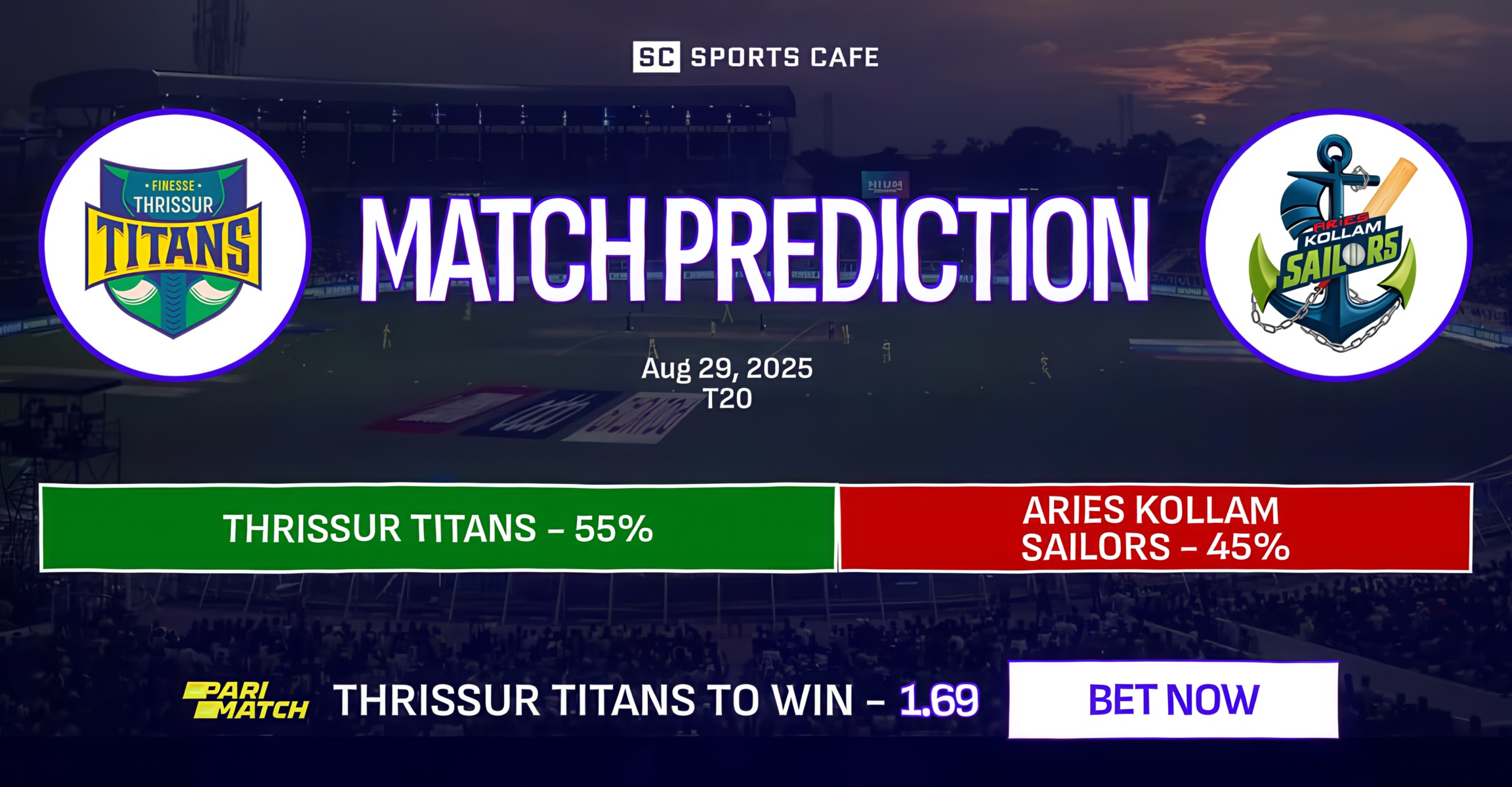 Thrissur Titans vs Aries Kollam Sailors