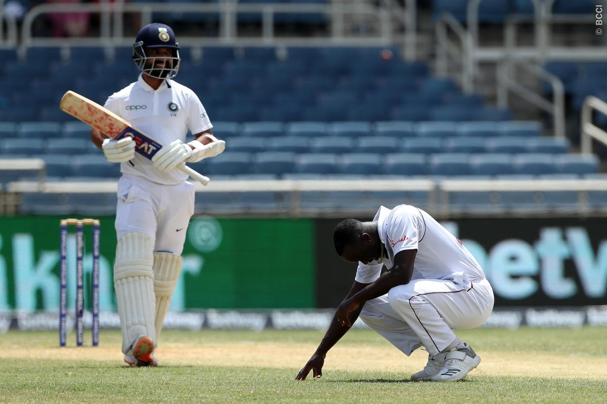 VIDEO | Entire Windies team collapse on ground as Kemar Roach misses hat-trick by a whisker