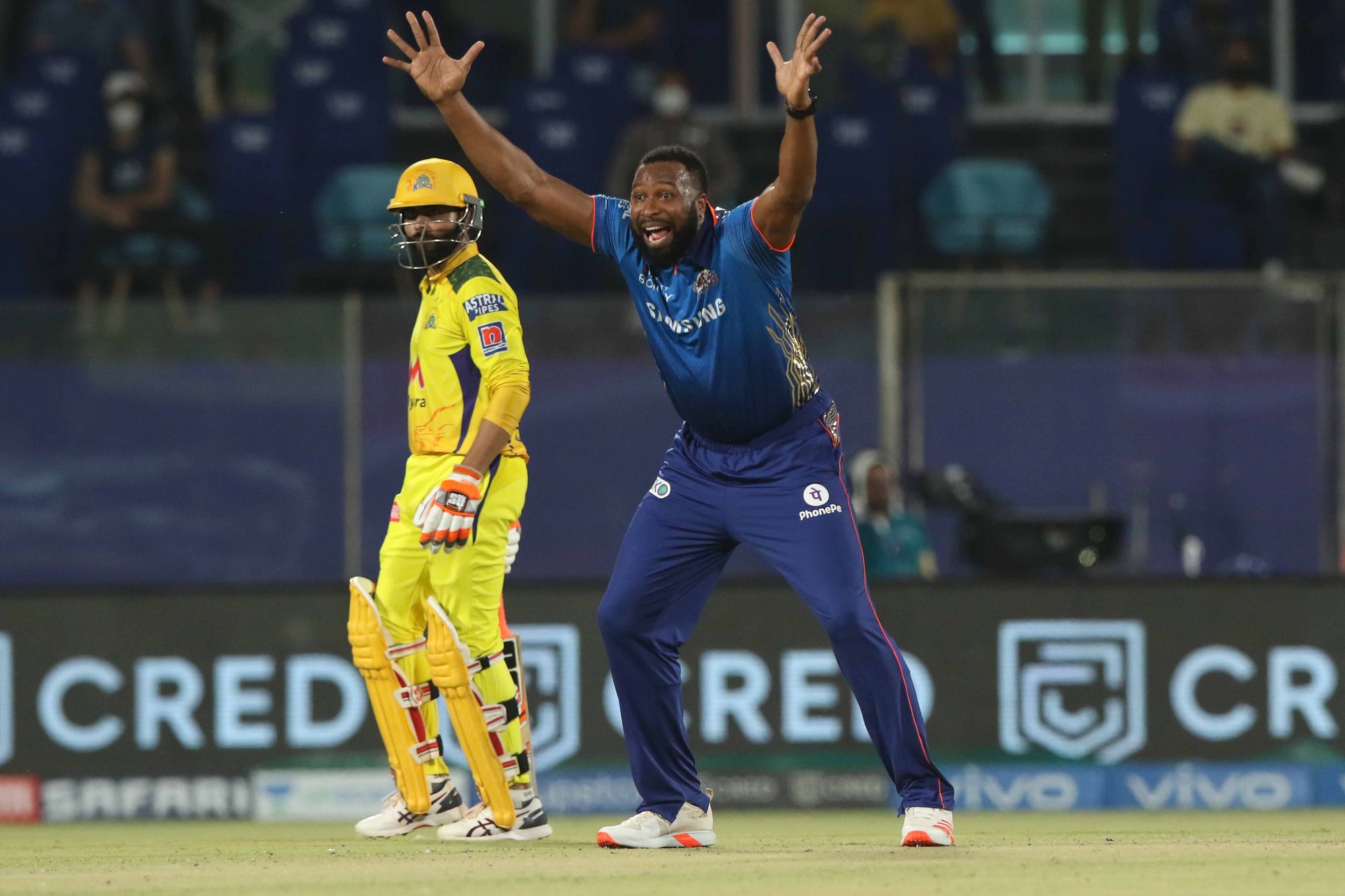 Twitter reacts to Kieron Pollard’s ‘long-appeal’ forcing the umpire to incorrectly declare Jadeja out