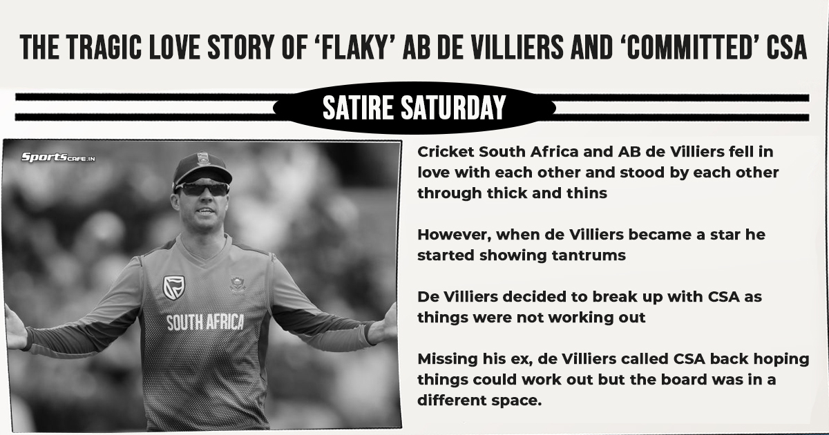 Satire Saturday | The tragic love story of ‘flaky’ AB de Villiers and ‘committed’ CSA