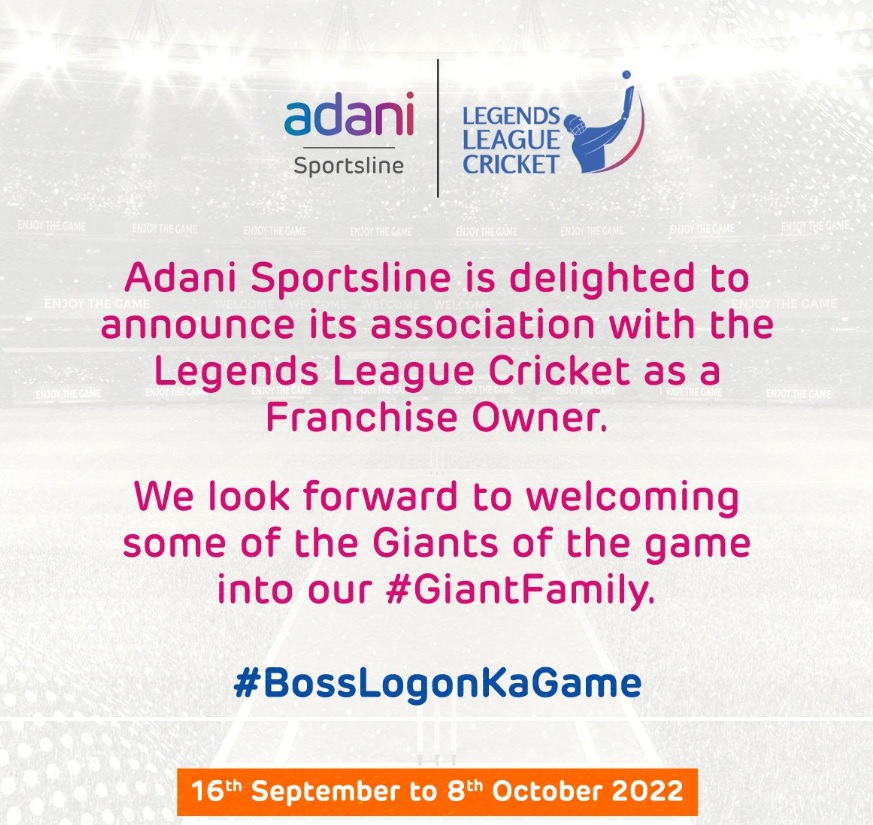 Legends League Cricket | Adani Group acquires franchise, name it Gujarat Giants