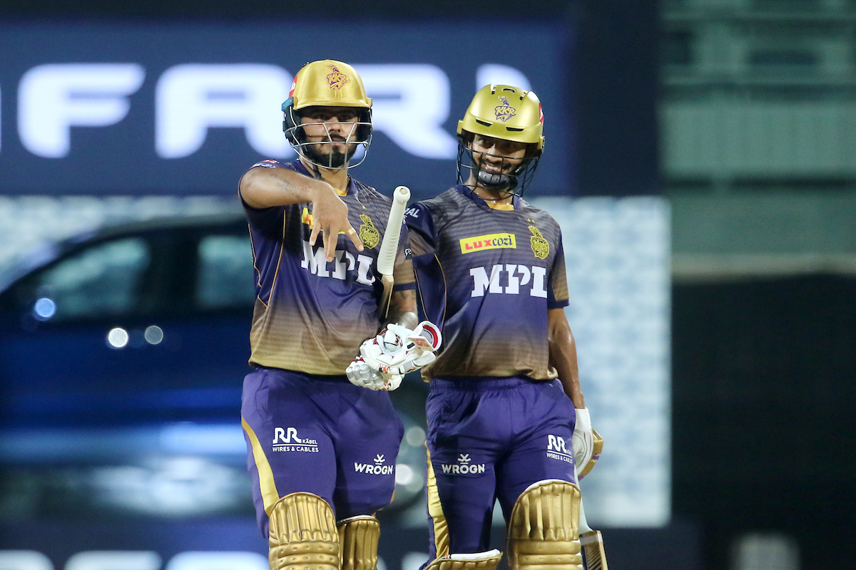 Twitter reacts to Nitish Rana’s ‘puzzling’ celebration after his half-century