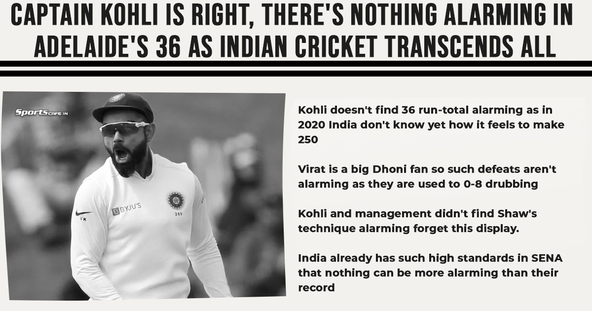 Satire Saturday | Captain Kohli is right, there's nothing alarming in Adelaide's 36 as Indian cricket transcends all