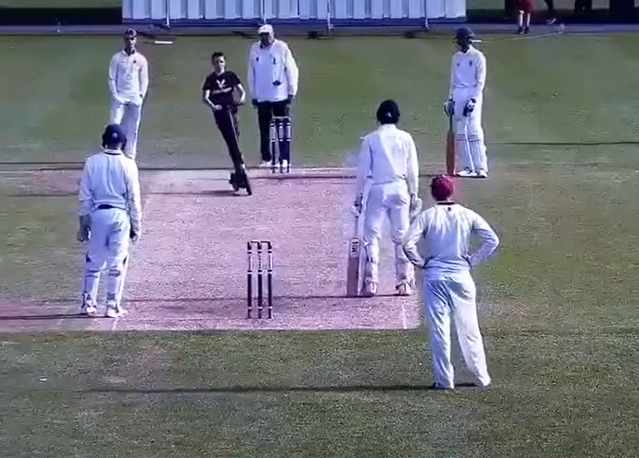 WATCH | Hilarious incident of man riding scooter on cricket field pauses match