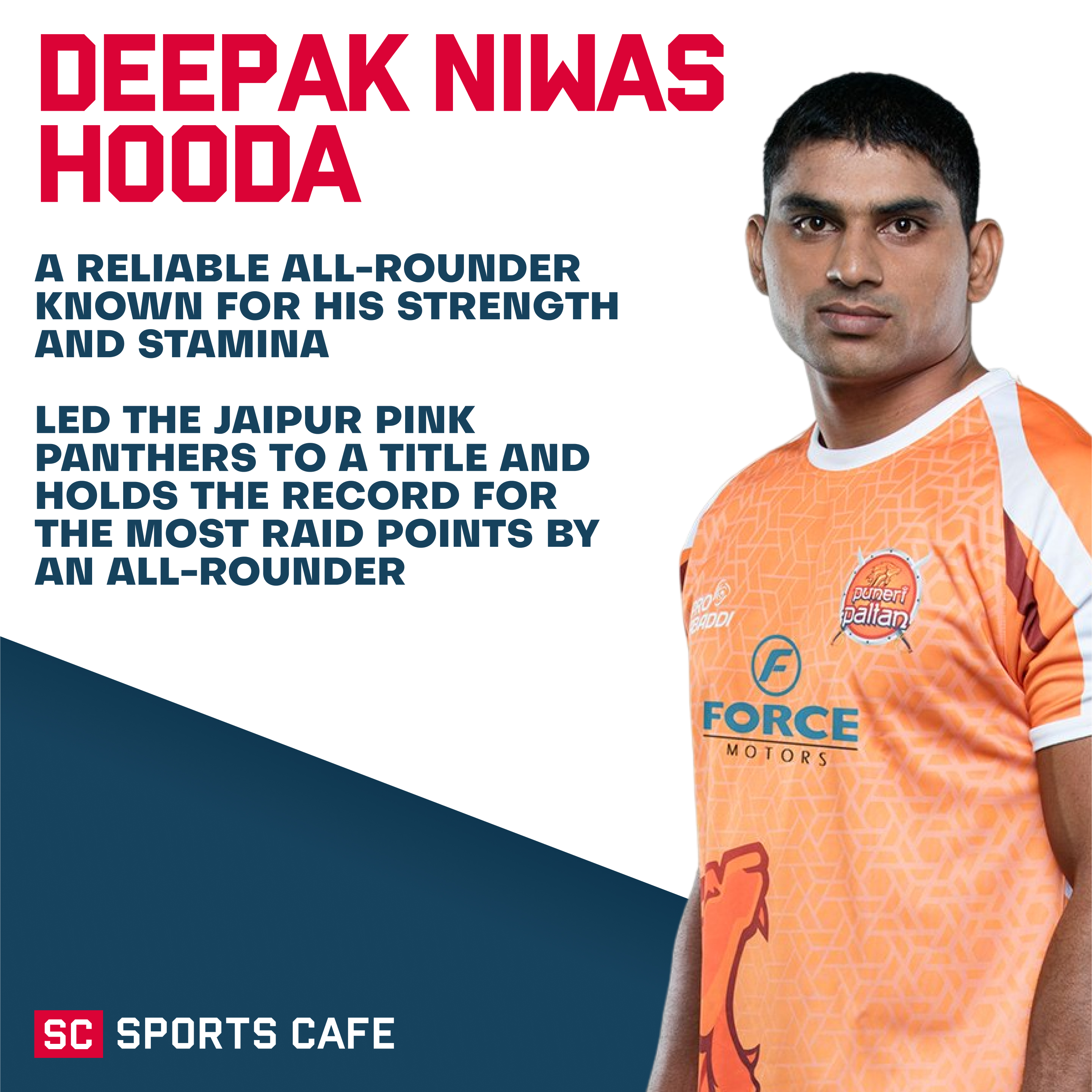 Deepak Niwas Hooda Top Stars of Pro Kabaddi League.