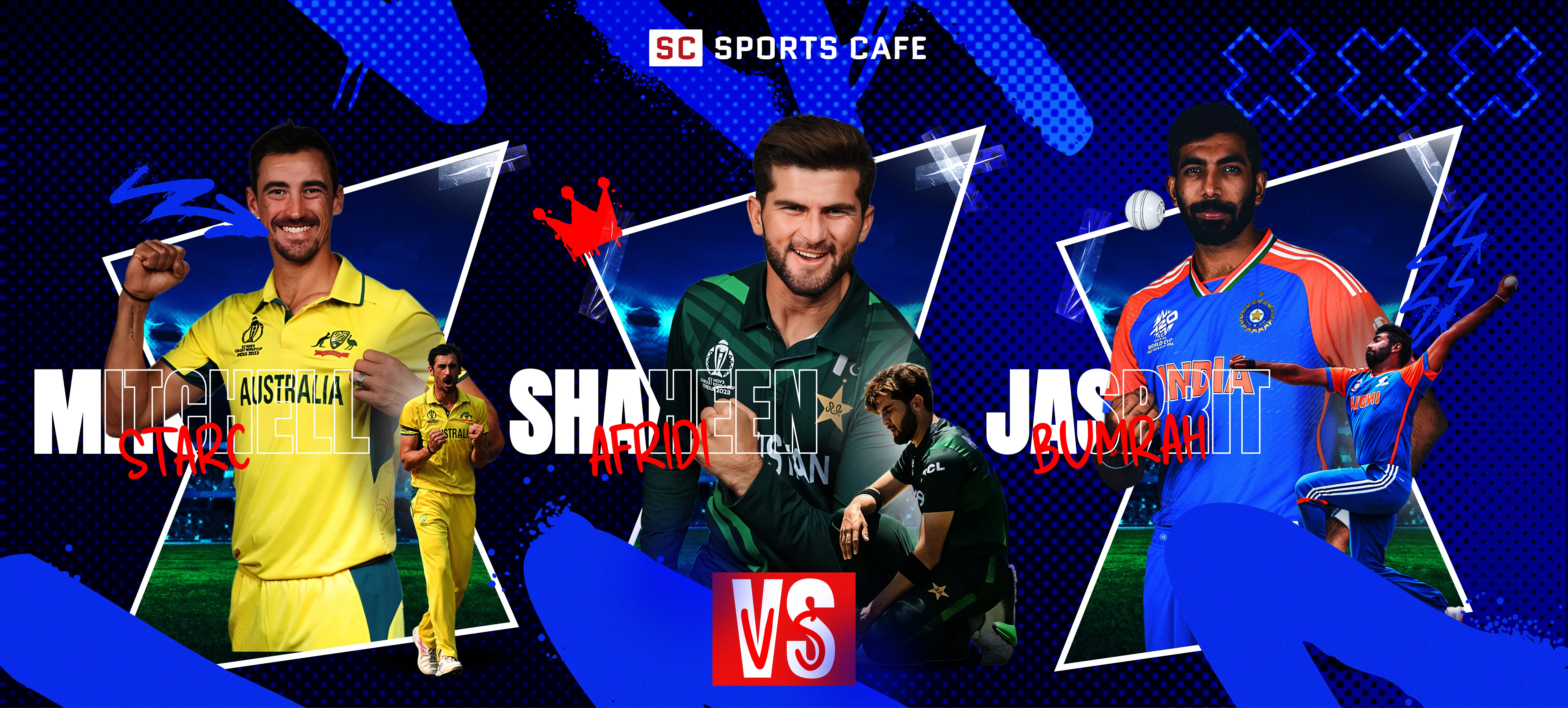 Mitchell Starc vs Shaheen Afridi vs Jasprit Bumrah.