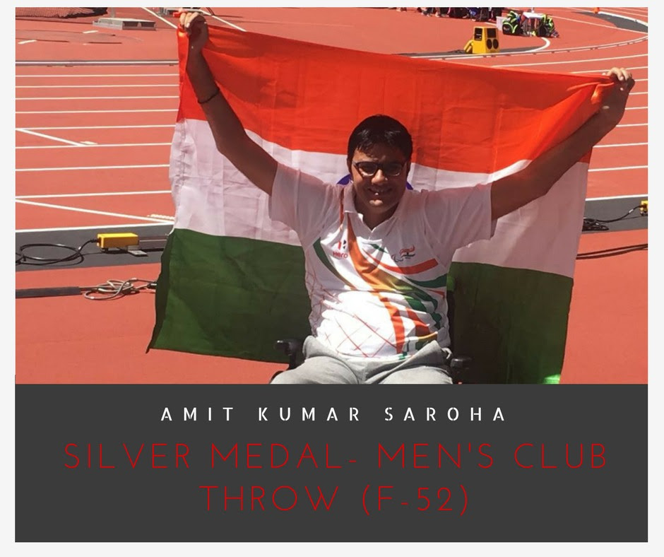 2017 IPC World Para Athletics Championships | Amit Saroha wins a Silver medal in Club Throw