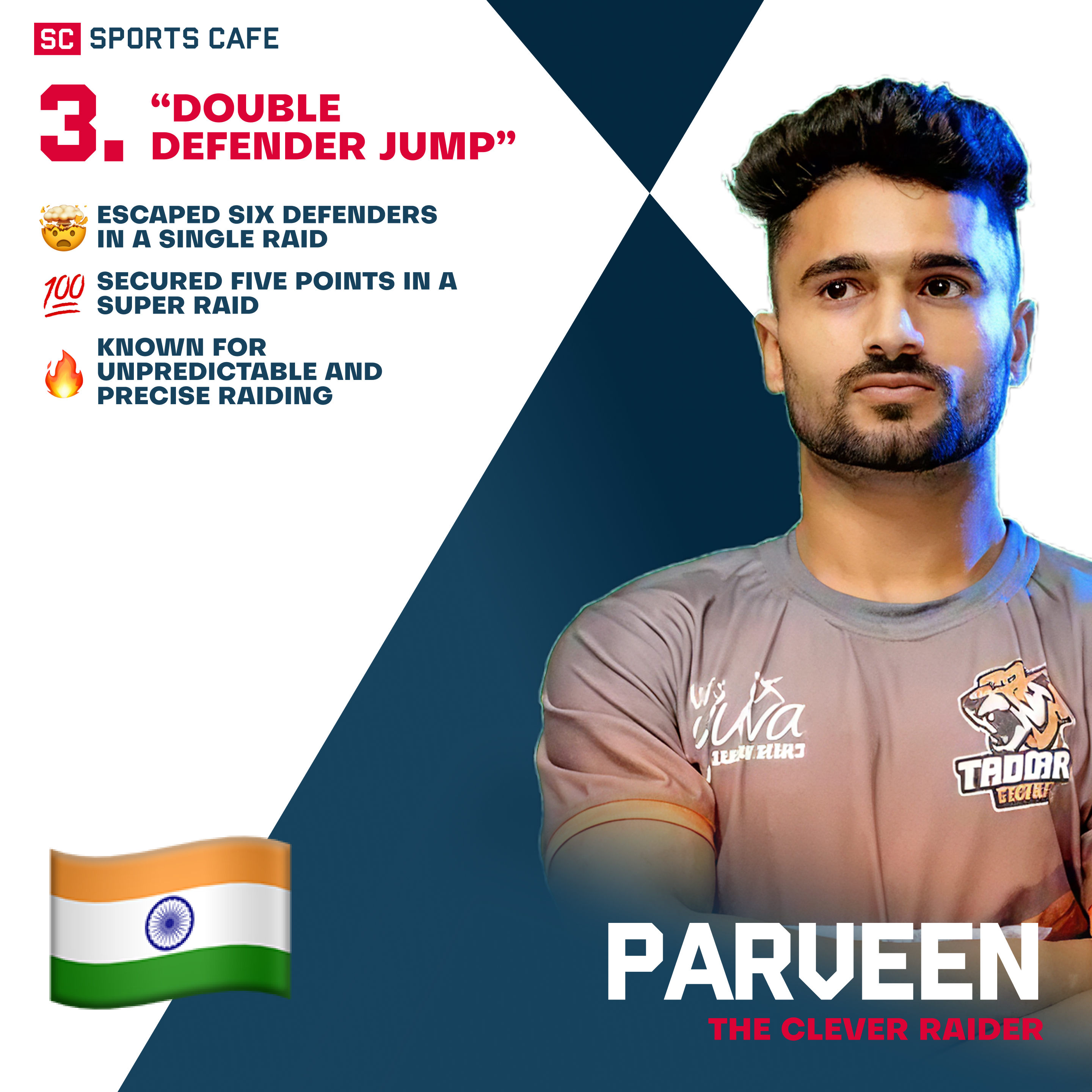 Parveen – “Double Defender Jump”.