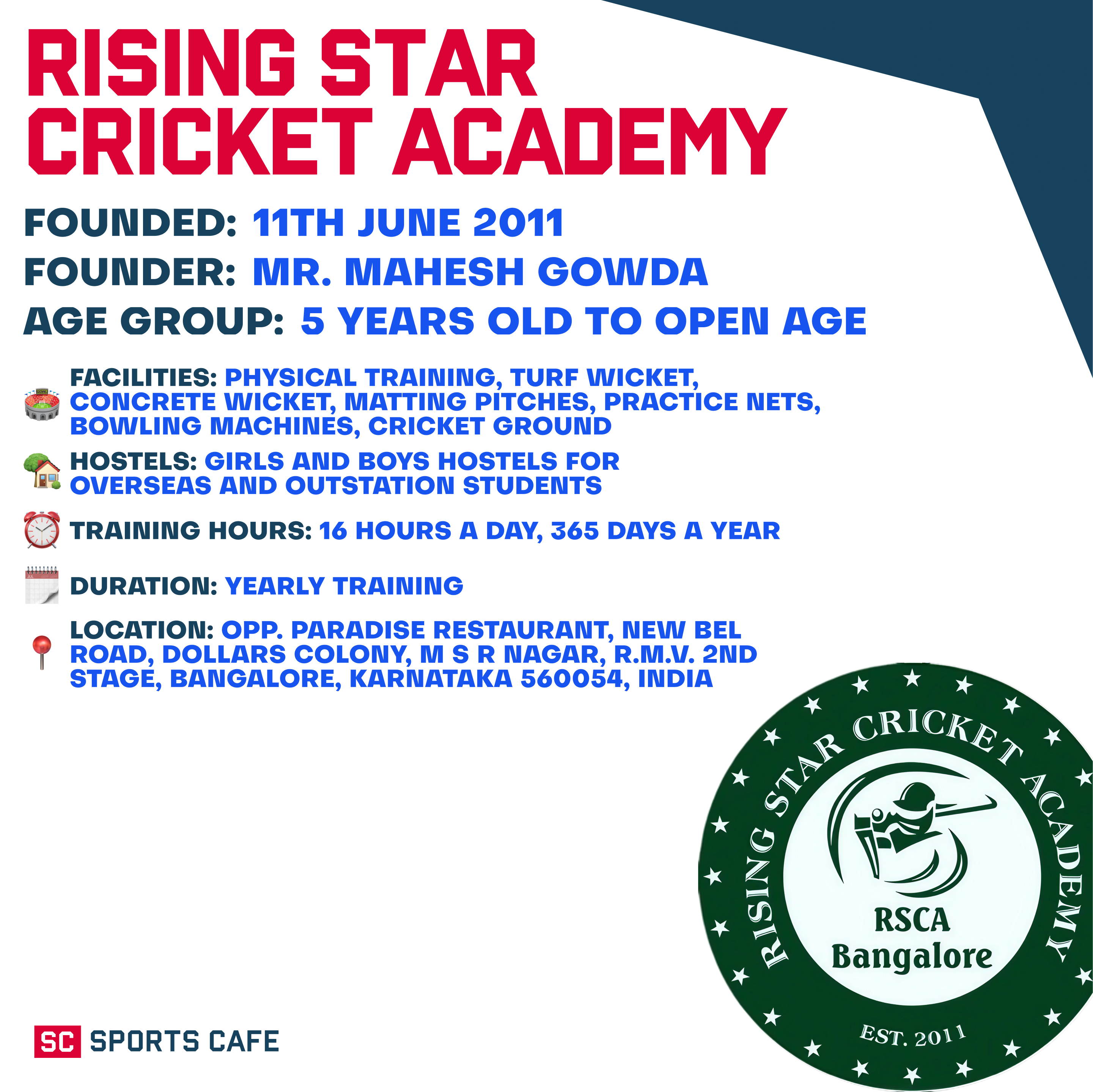 Rising Star Cricket Academy Best Cricket Academy in Bangalore.