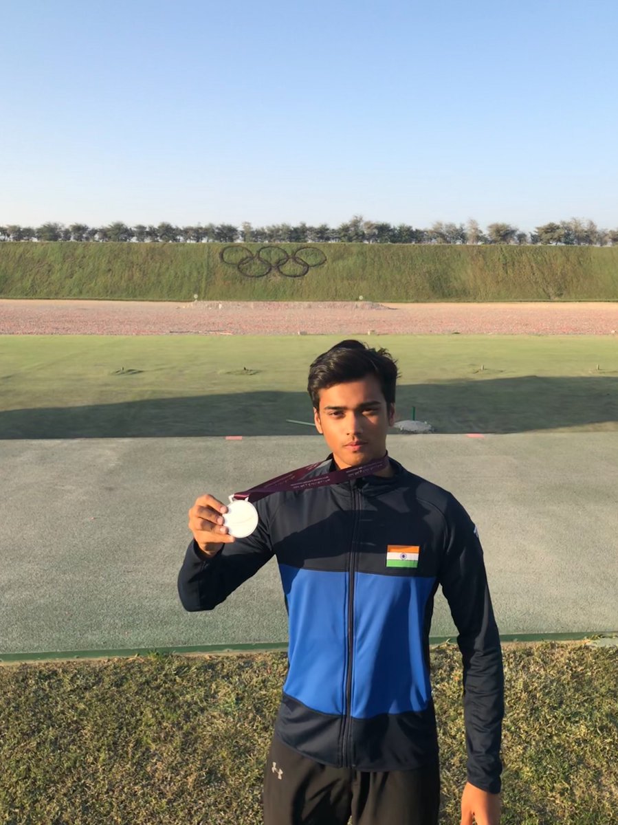 Manavaditya Singh Rathore secures junior men's trap silver at the Qatar Open Shotgun meet