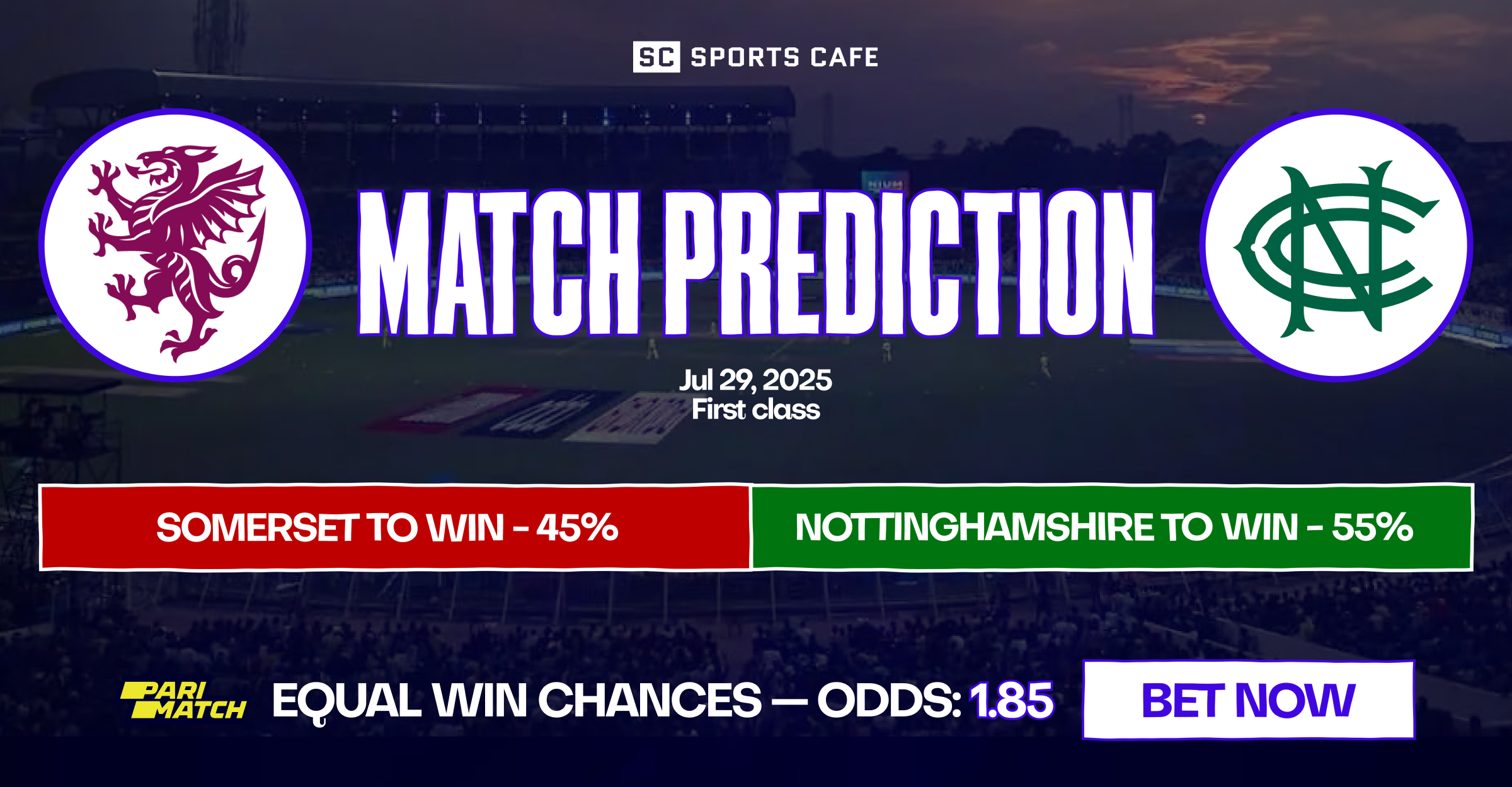 Somerset vs Nottinghamshire match prediction.