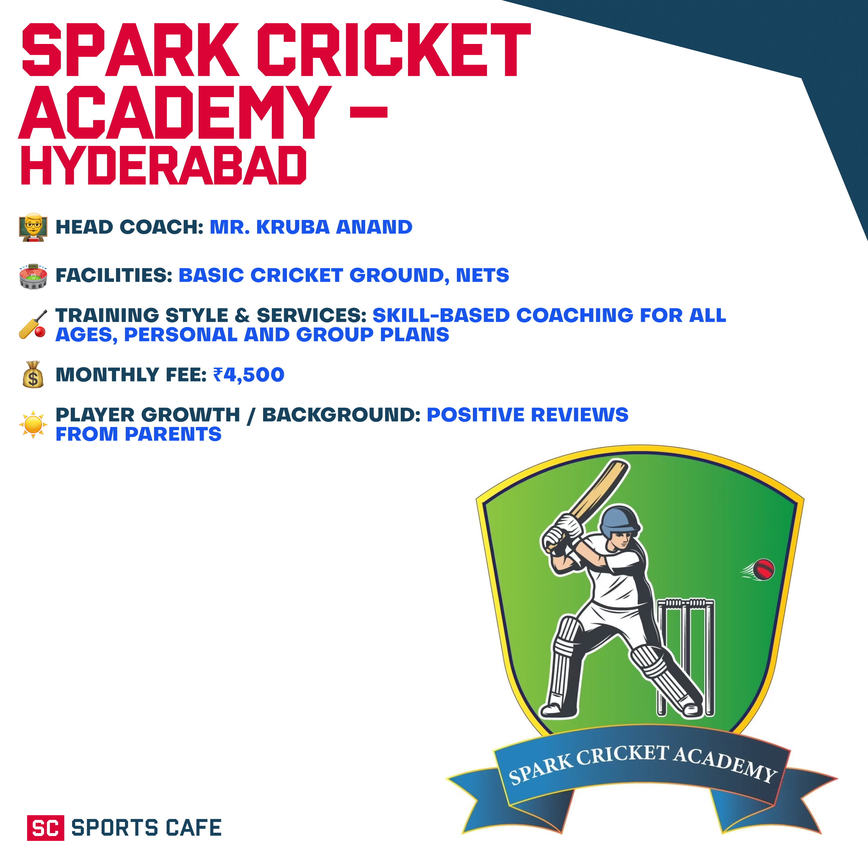 Spark Cricket Academy.
