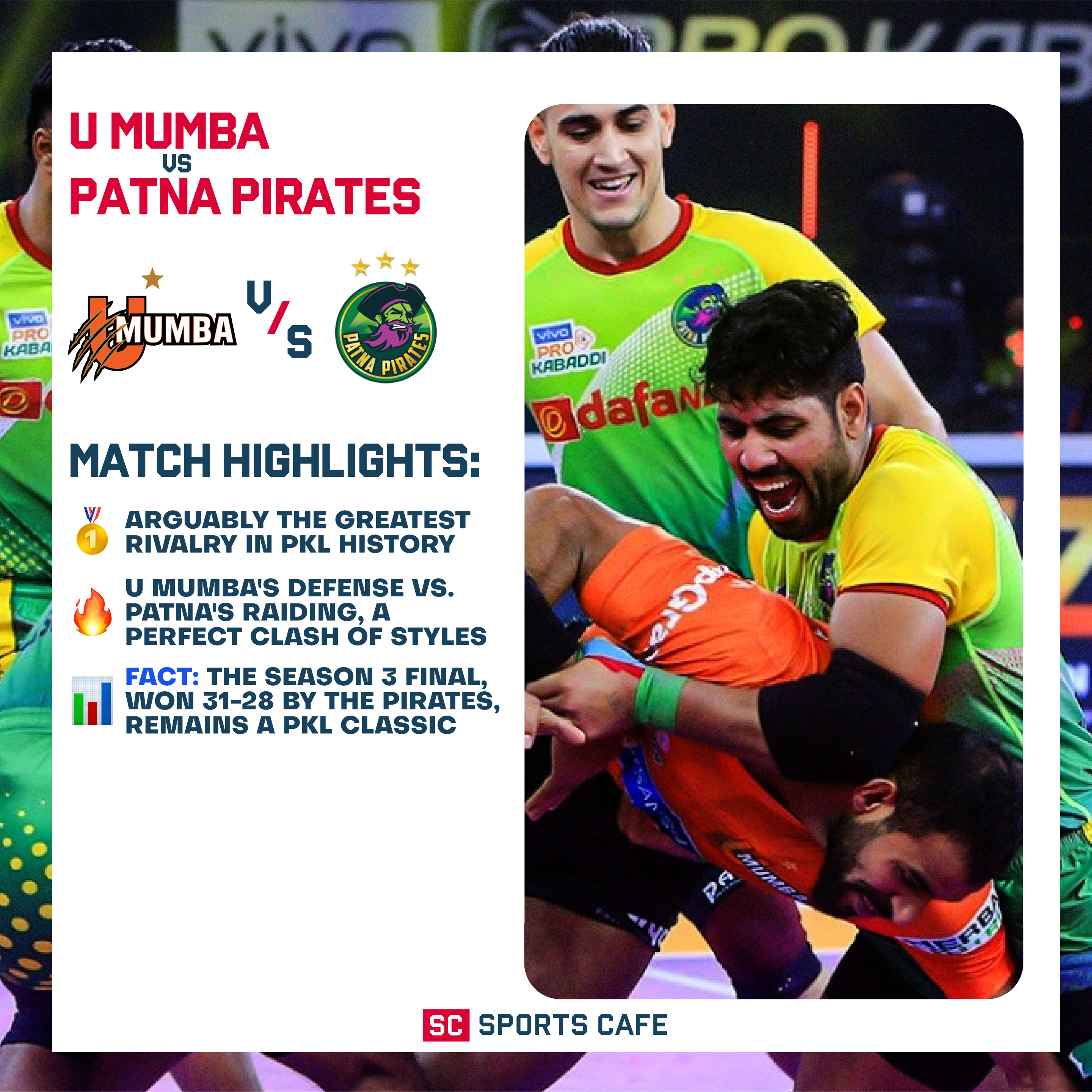 U Mumba vs Patna Pirates.