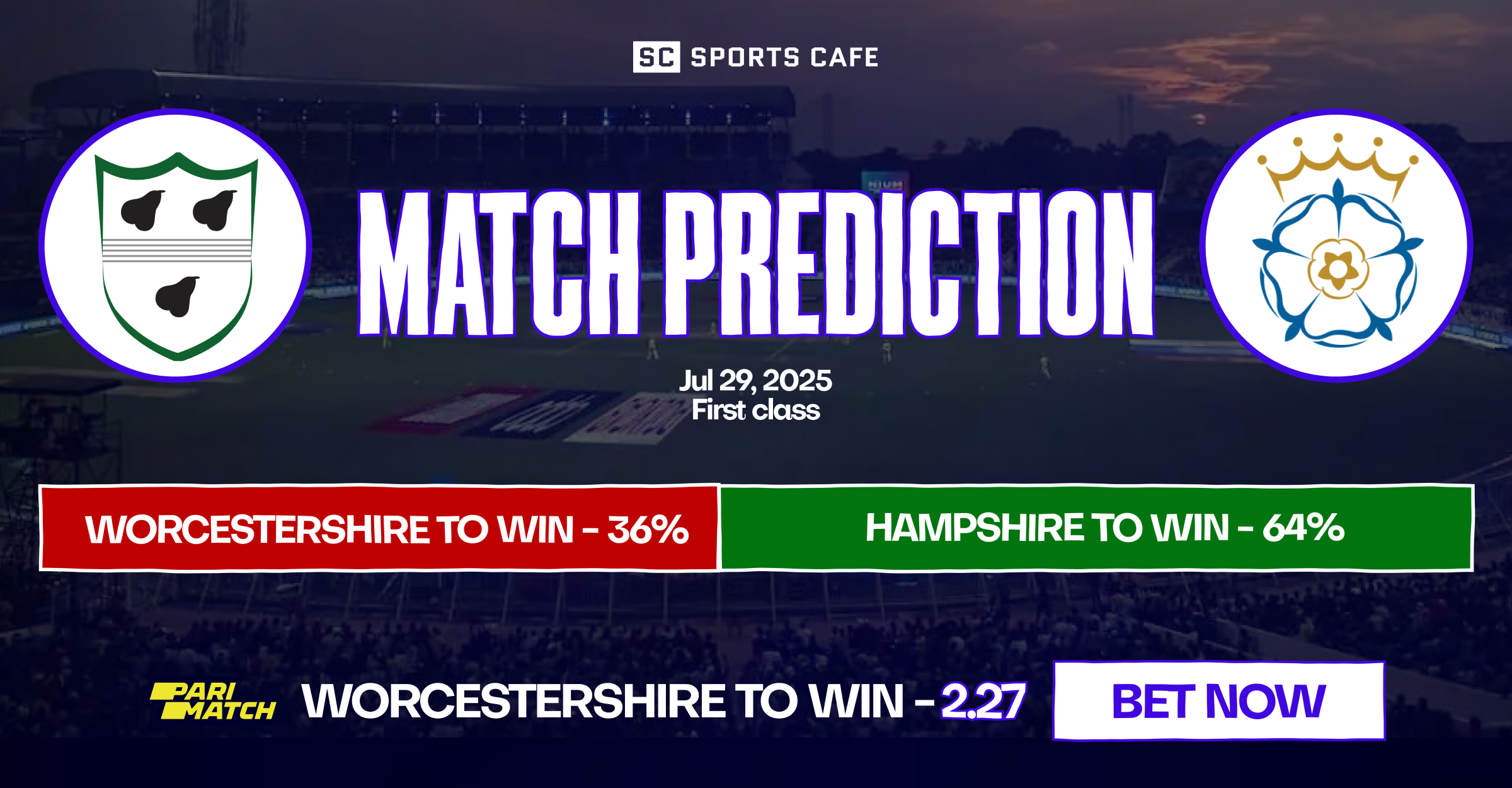Worcestershire vs Hampshire match prediction.