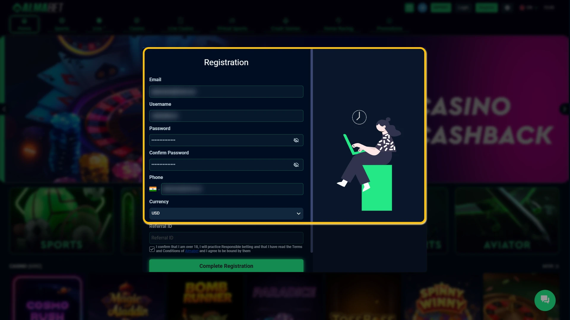 Fill the registration form.