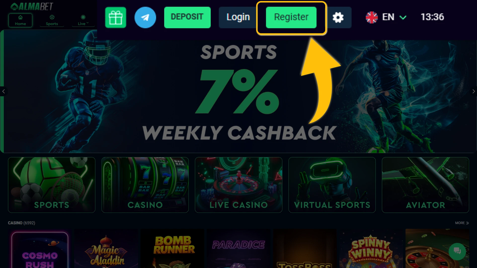 Find the Sign-Up Button.