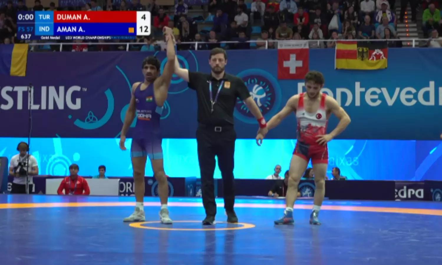 Aman Sehrawat wins India's first gold at U-23 World Wrestling Championships 