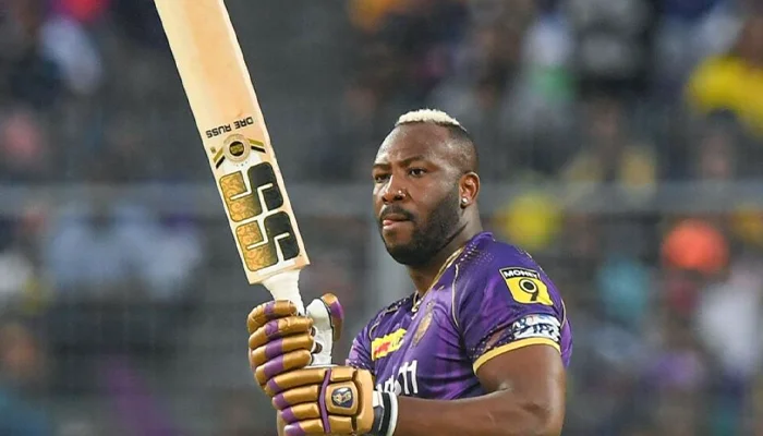 Andre Russell playing for Kolkata Knight Riders in IPL.