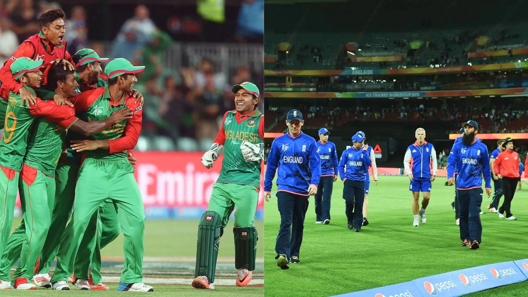 Bangladesh knocks England out of the World Cup on 9 March 2015.