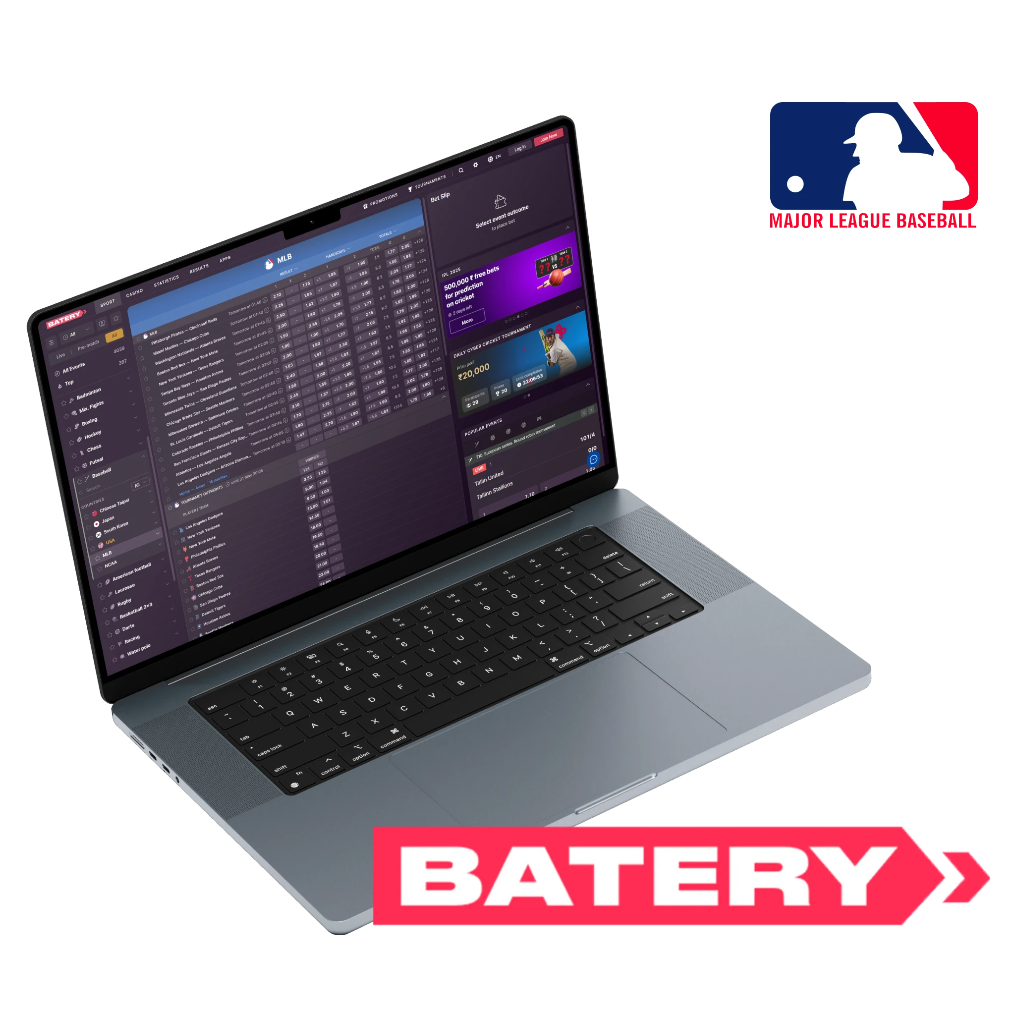 Batery MLB Baseball Betting Sites.