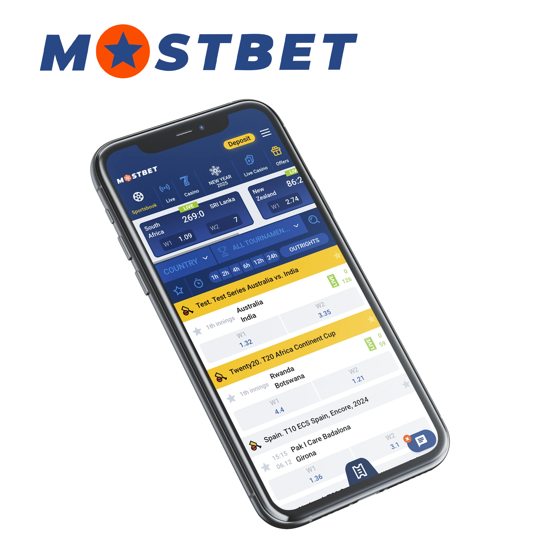 The reputation, reliability and simplicity of Mostbet's cricket betting app makes it number one on the list.