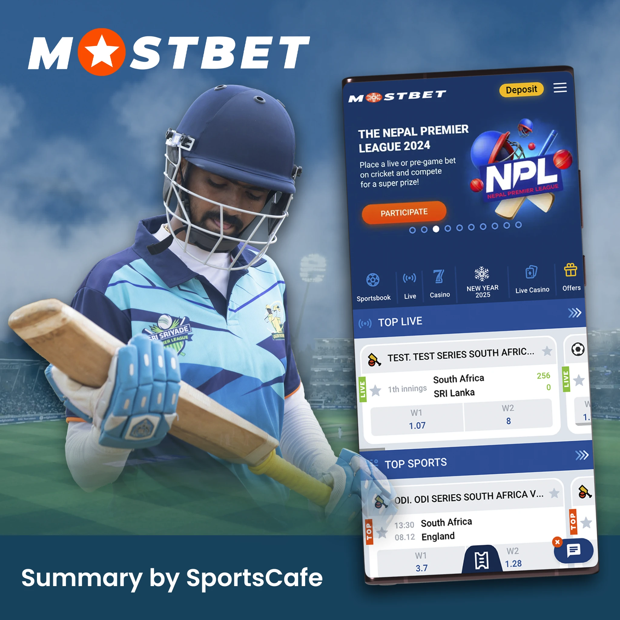 According to our experts the best cricket betting app is Mostbet.