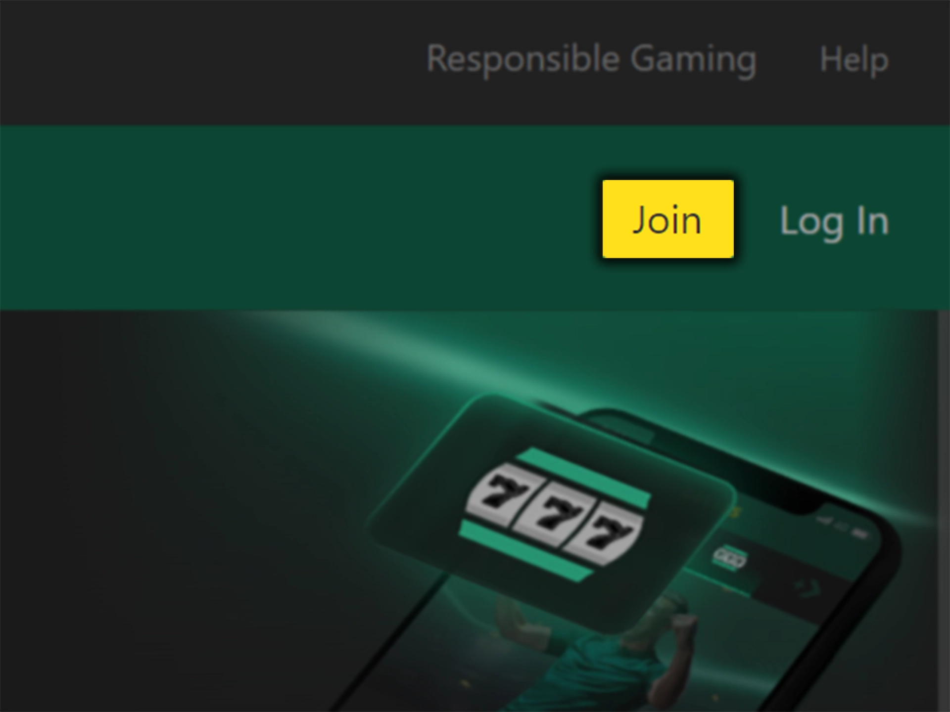 Click on the join button to open the Bet365 registration form.