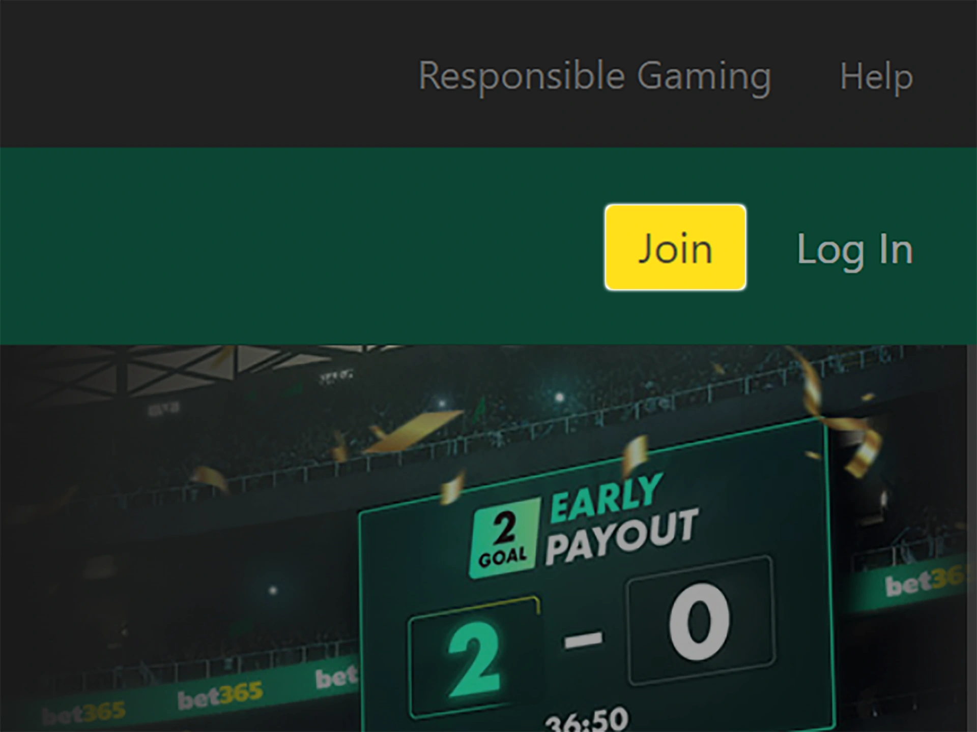 Click the join button to open the Bet365 registration form.