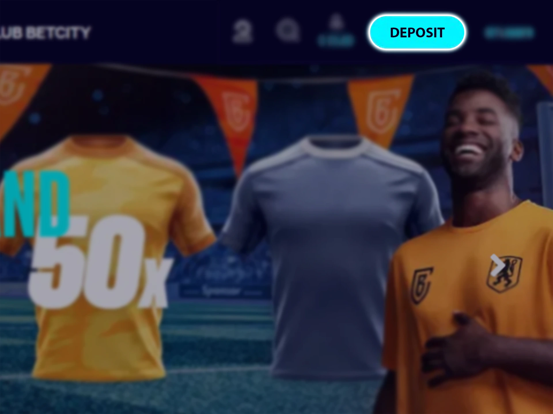 Click the button to open the Betcity deposit window.