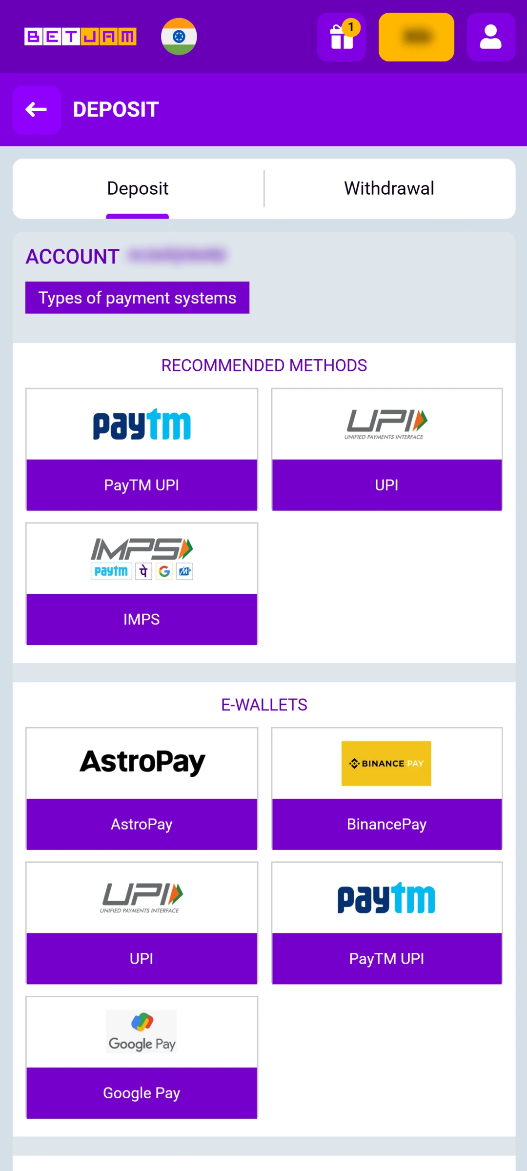 Clients pick a payment method and add funds to activate bonuses and access casino games.