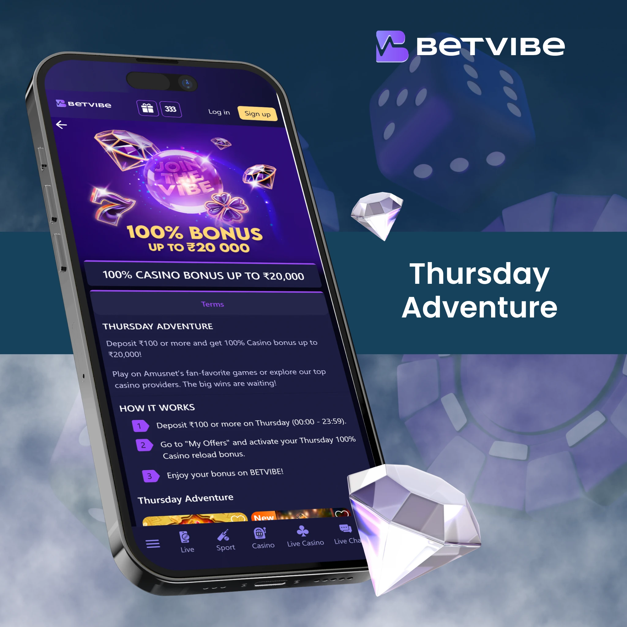 THURSDAY ADVENTURE – 100% BONUS UP TO 20,000 INR.