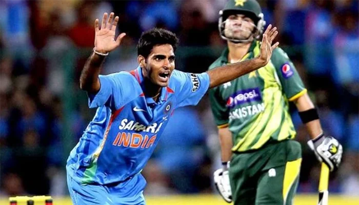 Bhuvneshwar Kumar during the first match of the ODI series.