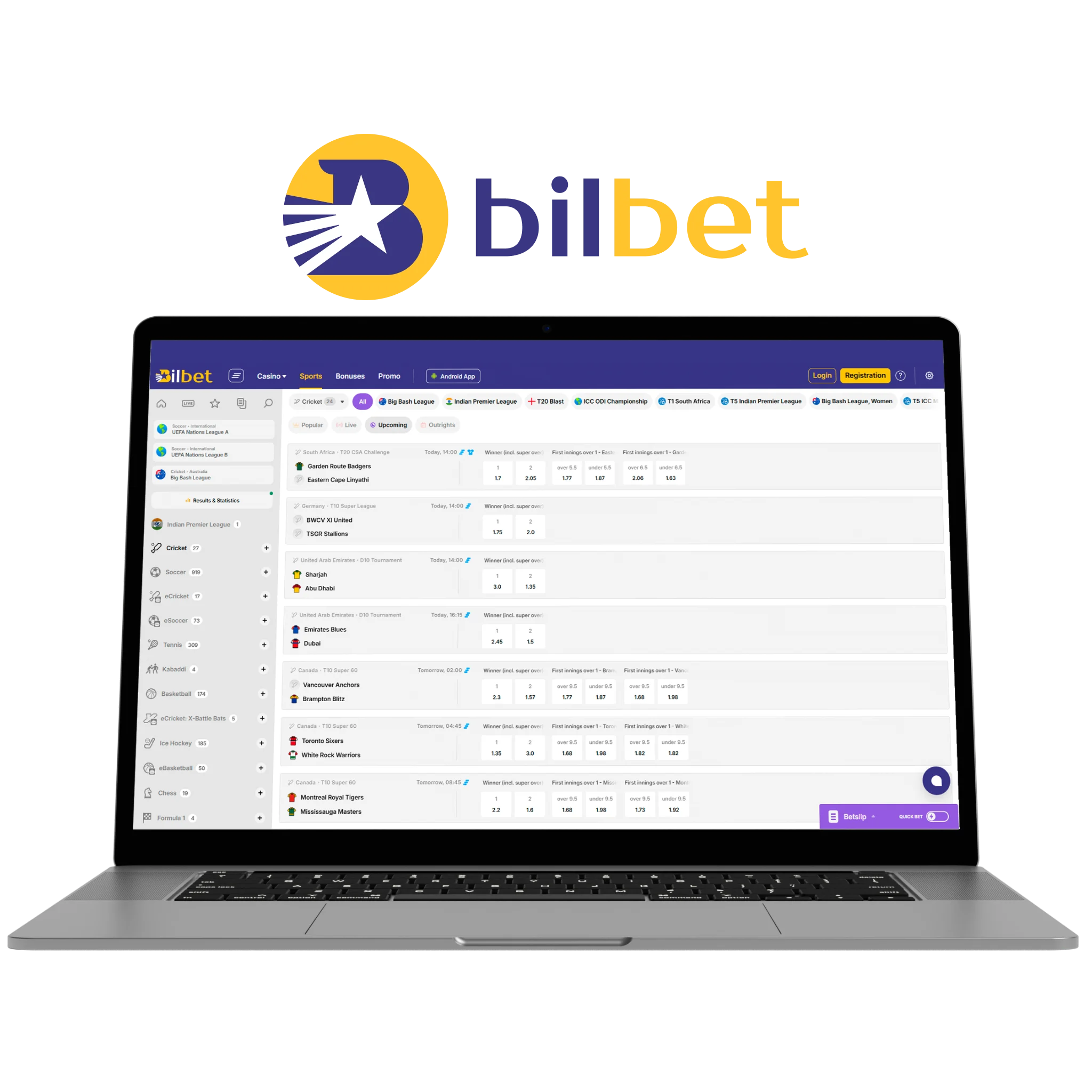 Bilbet global betting site with cricket markets and live odds.