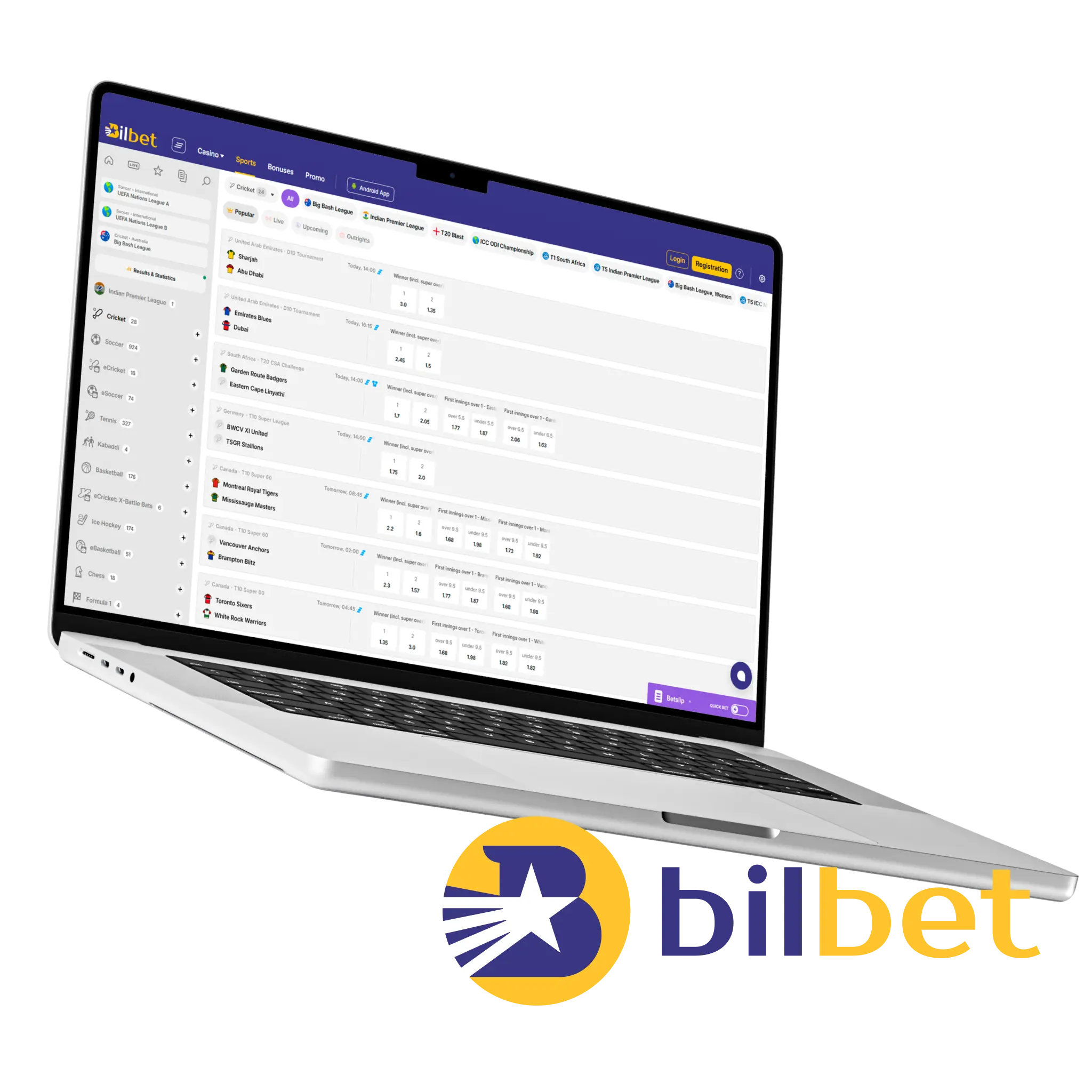 Bilbet cricket betting site.