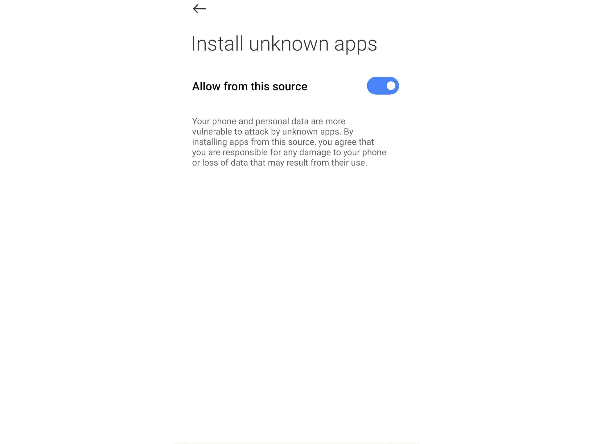 Open the settings on your mobile device and enable the option to install apps from unknown sources.