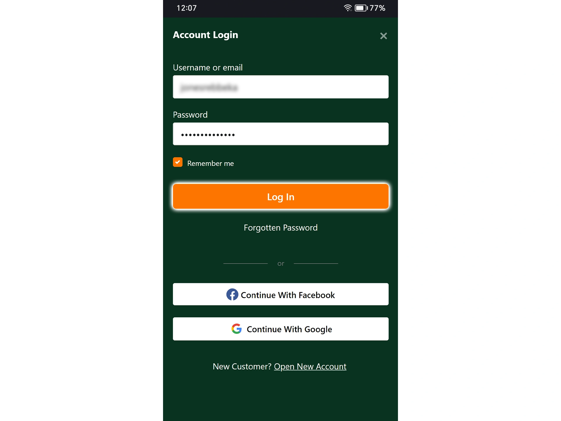 Launch the app and log in to your Cashalot.bet account.