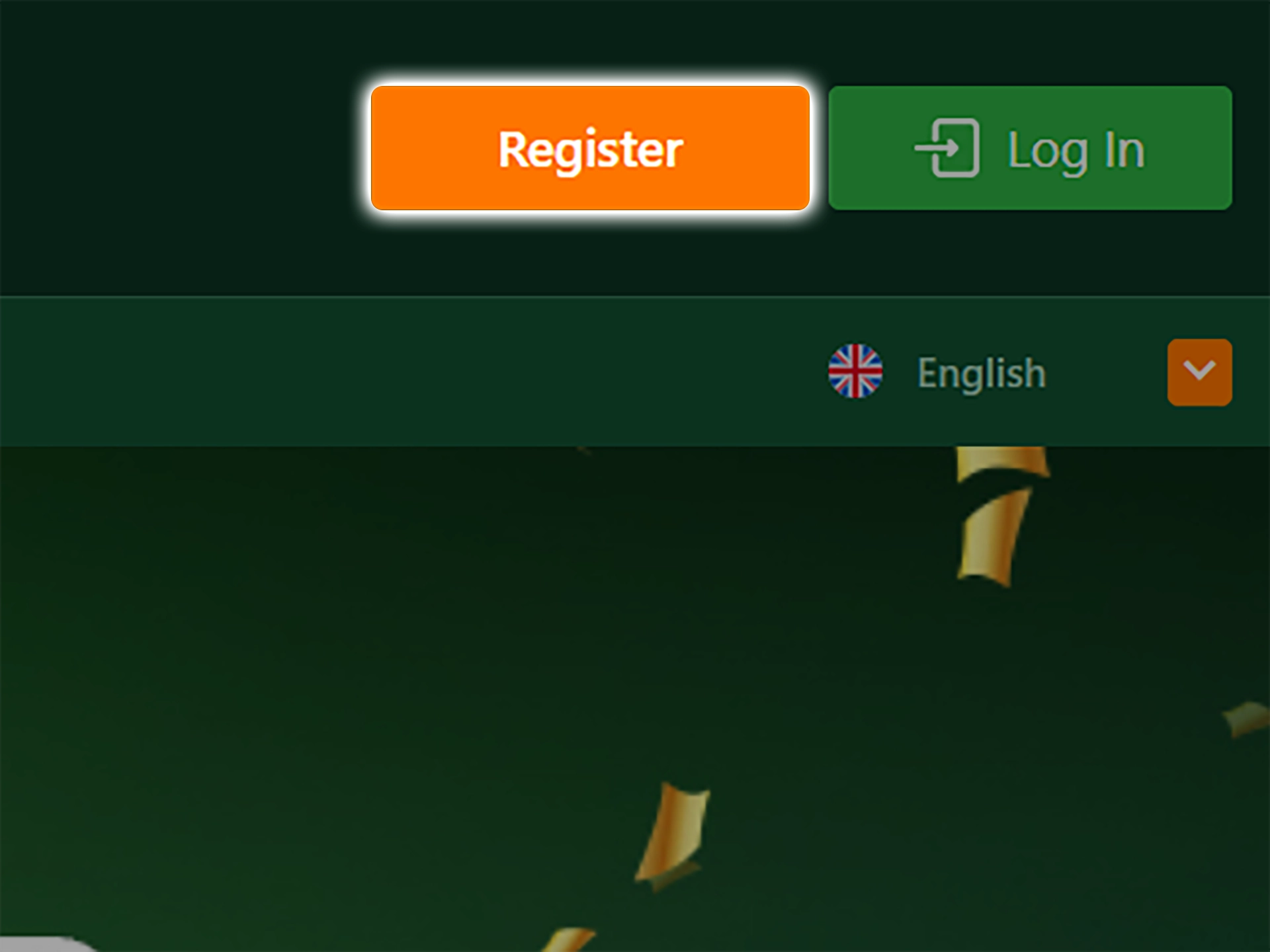 To start registering at Cashalot.bet, find and click on the sign up button.