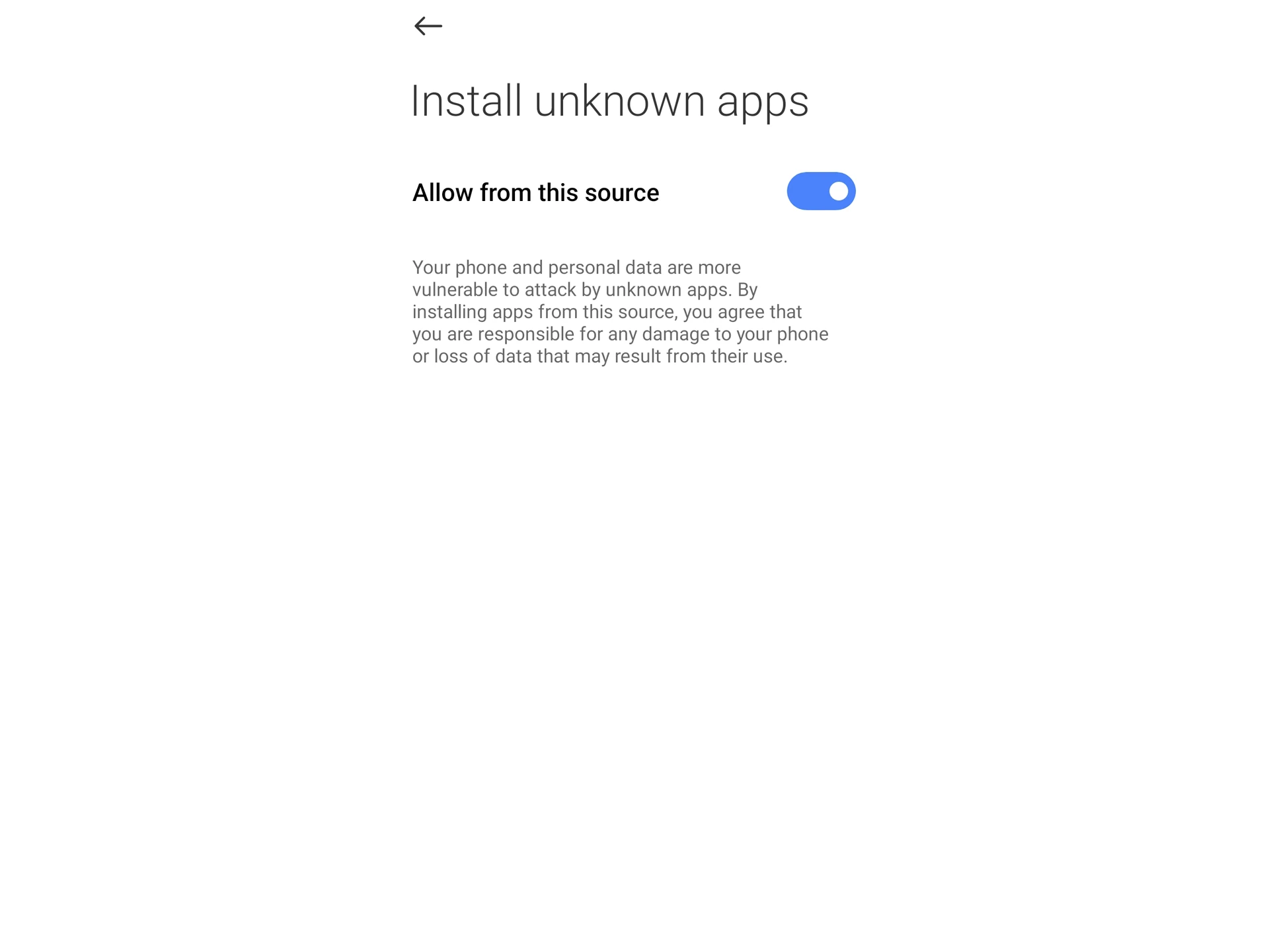 Open your phone’s settings and navigate to the security options. Make sure to enable app installations from unknown sources.