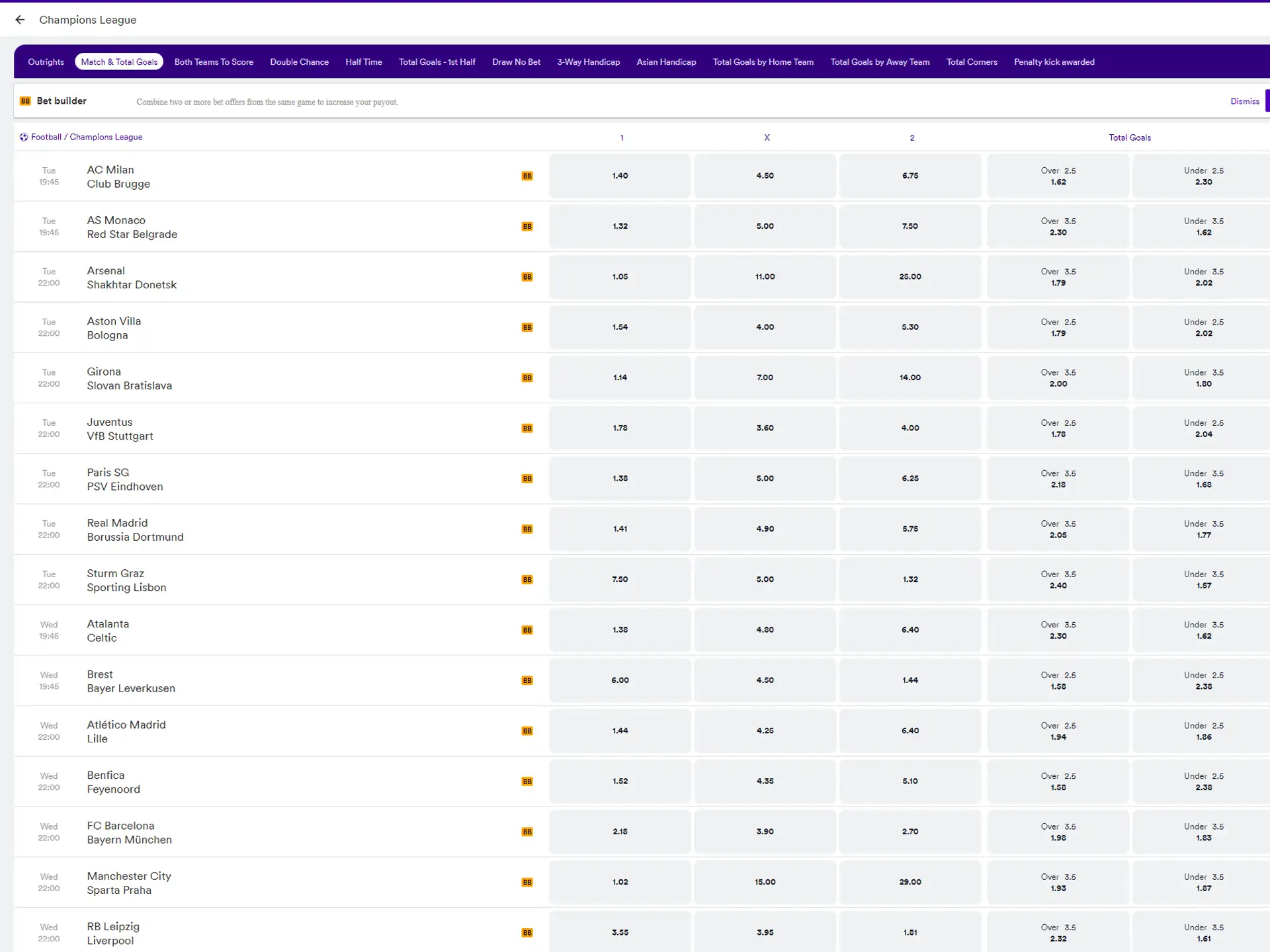 Start betting in the football section of Casumo.